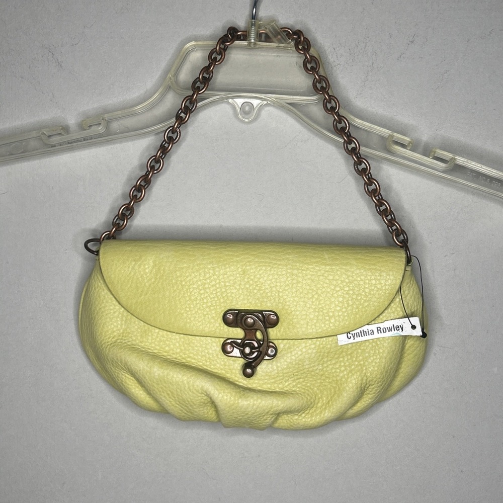 1990s NWT Cynthia Rowley Shoulder Purse Y2K Chain Strap Unique Soft Leather